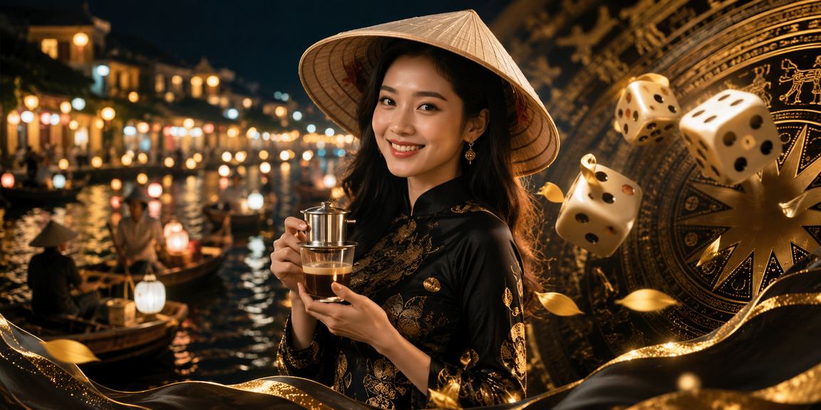 Người chơi Tài Xỉu tại Hội An bên chiếc nón lá trong không gian truyền thống